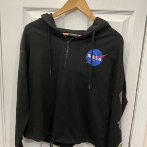 Chemistry NASA Black Zip-Up Sweater